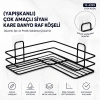 YAPIŞKANLI ÇOK AMAÇLI SİYAH KARE BANYO RAF KÖŞELİ (5263)