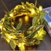 Yapraklı Dekorlu 3 Metre Peri Led Pilli  Işık Yılbaşı Aydınlatma (5263)