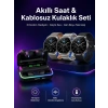 Yeni Nesil Akıllı Saat Ve Bluetooth Kulaklık Titreşim Bildirimleri Uyku Takibi