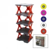 YENİ NESİL AKORDİYON - KATLANIR - 5 KATLI PLASTİK AYAKKABILIK GRİ TABAN-27X27CM - RENKLİ AYAKLAR (5263)
