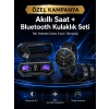 Yeni Nesil Kampanyası Bluetooth Bağlantılı Akıllı Saat Ve Kablosuz Kulaklık Dijital Göstergeli