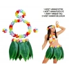 Yetişkin Hawaii Kostüm Seti - Yaprak Etek &amp;amp; Hawaii Set - 5 Parça (5263)