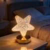Yıldız Model Kristal LED Masa Lambası – Dokunmatik, 3 Renk Işık Modlu, Şarjlı Mini Dekoratif Gece Lambası (5263)
