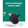Zemin Korumalı Kilitli Ayak Tekerlek Seti 6 Cm