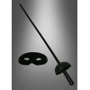 Zorro Kostüm Plastik Aksesuar Seti – Maske ve Kılıç (67 cm) (5263)