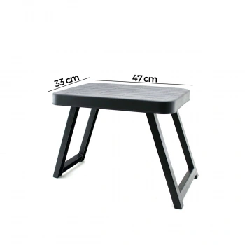 10 ADET KÜÇÜK= 47X33CM KAMP - PİKNİK MASASI SİYAH PLASTİK KATLANABİLİR AYAKLI=38CM (5263)