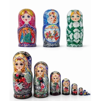 10lu Ahşap Matruşka Seti Alk5381