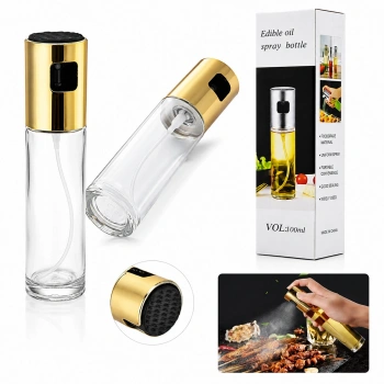 100 ML SPREY CAM YAĞDANLIK KROM - RENKLİ SPREY KAFA - İNCE UZUN ŞİŞE (5263)