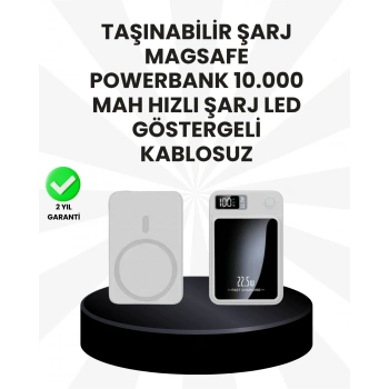 10000mah Kapasiteli Manyetik Usb-c Ve Kablosuz Powerbank W09