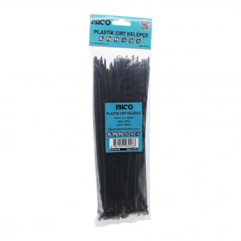 100PCS SİYAH   3.6X250MM  PLASTİK CIRT KELEPÇE (5263)