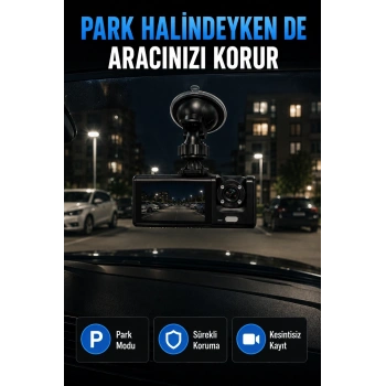 1080p Full Hd Araç İçi Kamera Wifi Bağlantılı Çift Kameralı Geniş Açılı Araç Kayıt Kamerası