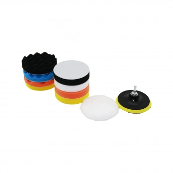 115 MM  11PCS POLİSAJ SÜNGER SETİ 8 AD. 115MM SÜNGER- 1 POLİSAJ PED -1 M14 ADAPTÖR - 1 CIRTLI DİSK TABAN (5263)