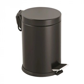 12LT SİYAH PEDALLI METAL ÇÖP KOVASI (5263)