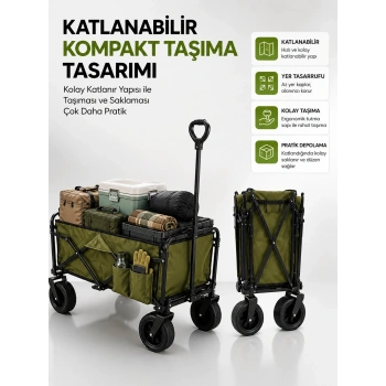 130 Kg Taşıma Kapasiteli Katlanabilir Wagon Taşıma Arabası