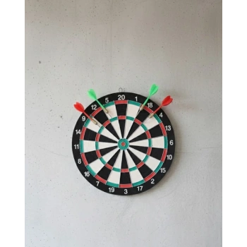 17 İnç Profesyonel Dart Tahtası Dayanıklı Yapı Ve 4 Metal Dart Oku