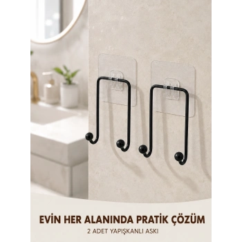 2li Yapışkanlı Duvar Askısı Mutfak Banyo Ve Ev İçin Askılık