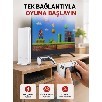 20.000 Klasik Oyun Dahili Kablosuz Kontrollü Oyun Kutusu
