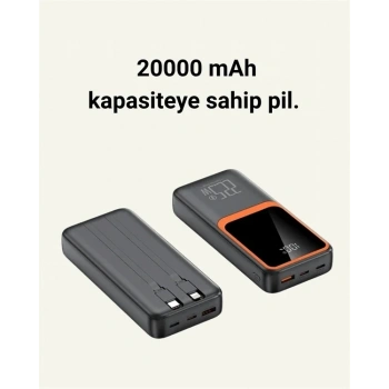 20.000 Mah Powerbank – 22.5w Hızlı Şarj, Çok Kablolu, Dijital Göstergeli
