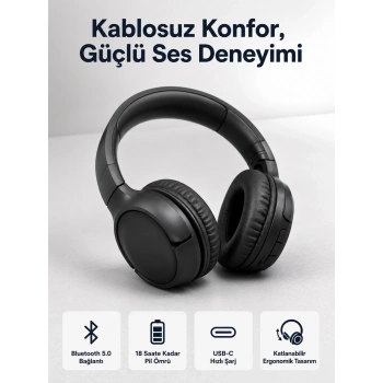 2025 Model Kulak Üstü Bluetooth Hoparlör Anc Özellikli