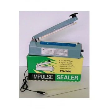 20Cm  Metal Gövde Poşet Ağzı Yapıştırma Kapatma Makinası FS-200 (5263)