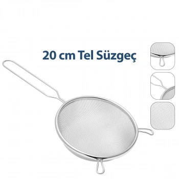 20CM TEL SÜZGEÇ METAL SAPLI KULAKLI (5263)
