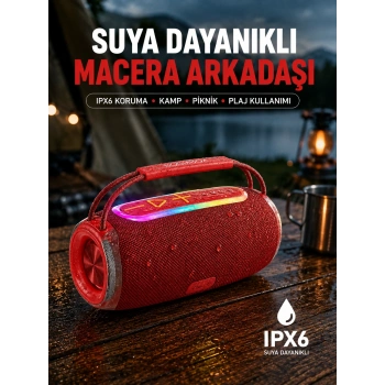 20w Kablosuz Bluetooth Hoparlör Rgb Işık Efektli Usb/sd/aux Destekli