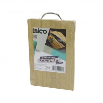 20X30 X 1.7CM LUX AHŞAP BAMBU KESİM PANOSU - KESME TAHTASI METAL KULPLU (5263)