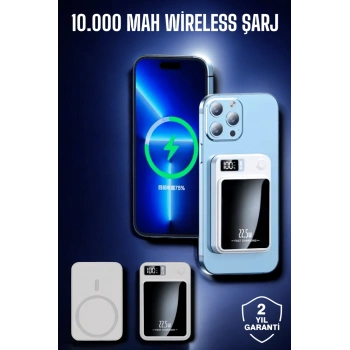 22.5w Magsafe Kablosuz Şarjlı Powerbank Dijital Ekran Ve Hızlı Şarj