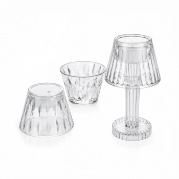 24 ADET KRİSTAL DAMLALI MUMLUK - MASA LAMBA ABAJUR MİNİ PİLLİ (5263)
