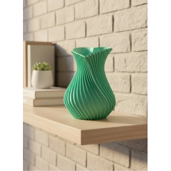 24 Cm Turkuaz Kalp Formlu Büyük Boy Vazo Es Dekor Ürünü