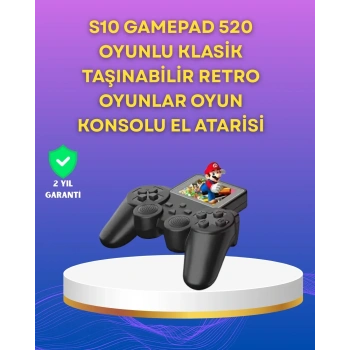 2.4 İnç Ekranlı 500 Oyunlu Taşınabilir Retro Oyun Konsolu, Şarjlı El Tipi Mini