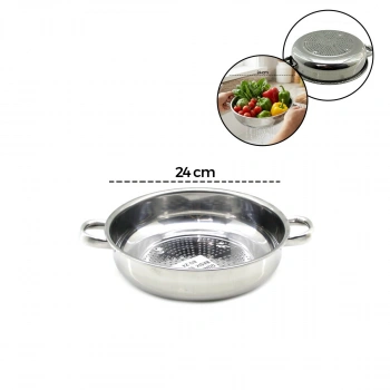 24CM BASIK SÜZEK METAL SÜZGEÇ KULPLU (5263)