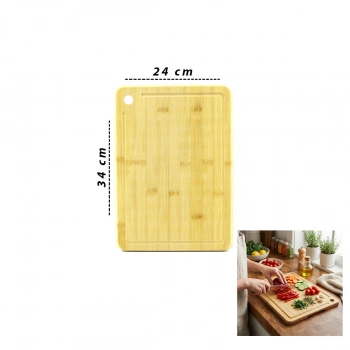 24X34X1.8CM AHŞAP BAMBU KESİM PANOSU - KESME TAHTASI (5263)