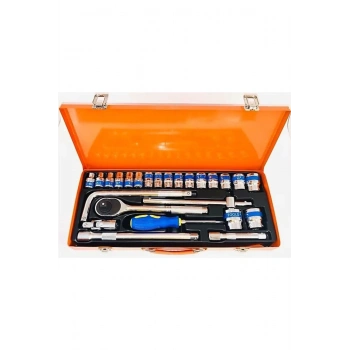 25 Parça 1/2 Lokma Seti Chrome Vanadium Parlak