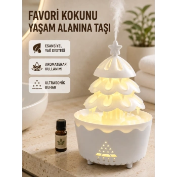 250 Ml Şans Ağacı Hava Nemlendirici Çok Renkli Işıklı Aroma Cihazı