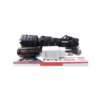 2500 lümen 25 wat 5000 mah Pil Şarj Edilebilir Uzun Menzilli El Feneri WS-6868 (5263)