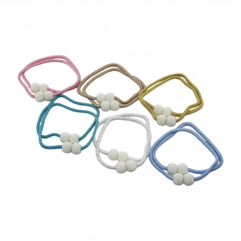 2PCS   BONCUK TOPLU - MIKNATISLI  RENKLİ PERDE İPİ (5263)