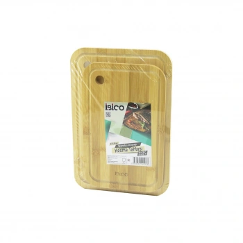 2PCS SETOVAL KENARLI - YUVARLAK DELİKLİ AHŞAP BAMBU KESİM PANOSU - KESME TAHTASI 18X28X1CM--22X32X1CM (5263)