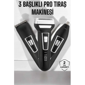 3 Başlıklı Profesyonel Tıraş Makinesi