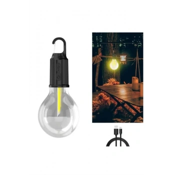 3 Farklı Mod Ledli Şarjlı Asma Kancalı Kamp Lambası Taşınabilir Ampul