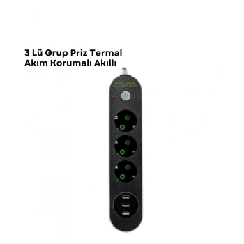 3 Usb Portlu Üçlü Priz Cxe103