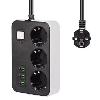 3 USB’li 3’lü 1.8 m Akım Korumalı Priz (5263)