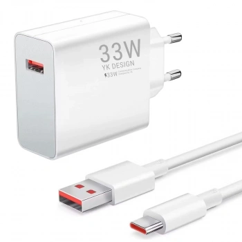 33W Hızlı Şarj Adaptörü – Type-C Kablolu, USB Çıkışlı, Akıllı Şarj Destekli Duvar Tipi Şarj Cihazı (5263)