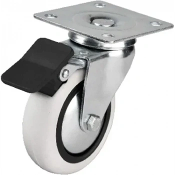 353 - 75x25 Mm Pvc Makaralı Tablalı Frenli Teker 4 Adet