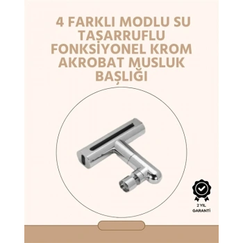 360° Dönüşlü Su Akışı Başlığı | 4ü 1 Arada Kullanım