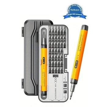 3.7v Şarjlı Mini Elektrikli Tornavida Seti 500mah Type-c Manyetik Hassas Uçlu Vida Seti 38 Parça