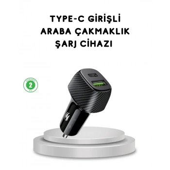 38w Araç Şarj Cihazı Type-c Pd Usb Hızlı Şarj Çift Port