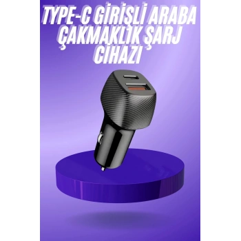 38w Usb Type-c Girişli Oto Çakmaklık Araç İçi Hızlı Şarj Çakmaklık Şarj Aleti