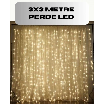 3x3 Perde Led Işık Şelale Model Özel Gün Dekoratif Aydınlatma