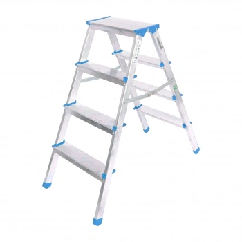 4+4 ÇİFT BASAMAKLI ALÜMİNYUM METAL MERDİVEN YÜKSEKLİK = 92CM BAŞ GENİŞLİK = 8CM (5263)